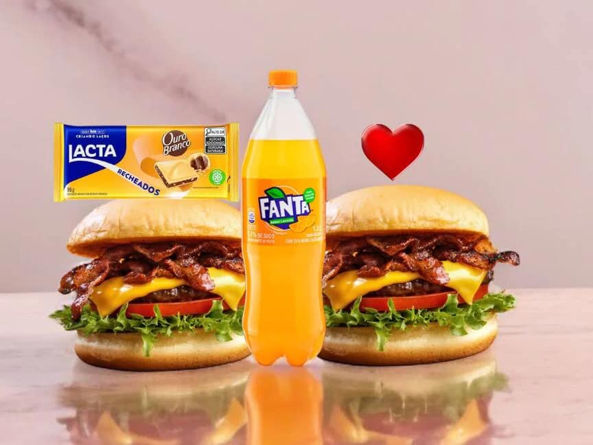 02 X Bacon + Refrigerante + Chocolate + Batata Frita