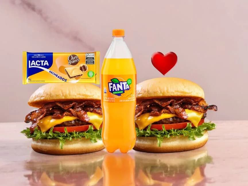 02 X Bacon + Refrigerante + Chocolate + Batata Frita