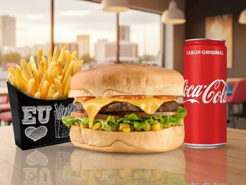 X Salada + Coca Lata + Fritas